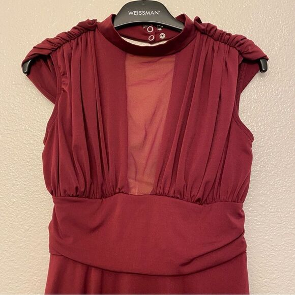 WEISSMAN Dance Costume burgundy red stretch Backing Down 11314 Child LC - Picture 4 of 11